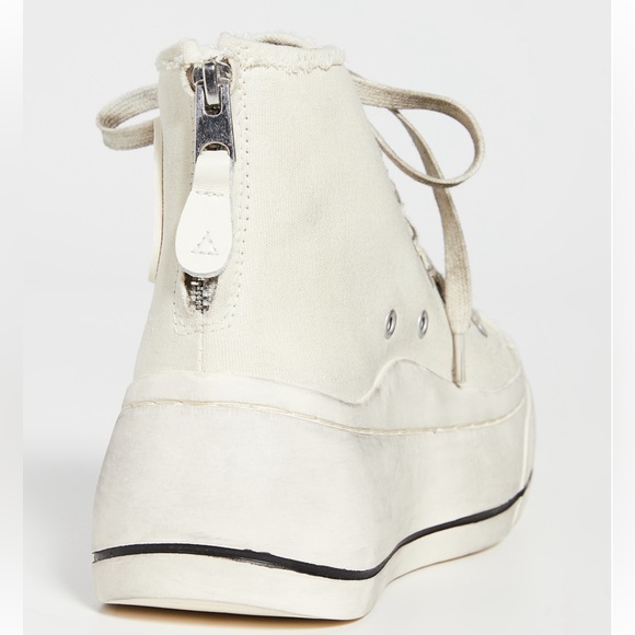 R13 HighTop Sneakers - Ecru Convas - 9 - Picture 8 of 16
